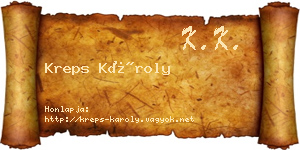 Kreps Károly névjegykártya